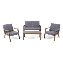 Load image into Gallery viewer, Avacyn - Outdoor Acacia Wood 4 Seater Chat Set With Cushions