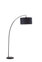 Load image into Gallery viewer, Sleek Arc Floor Lamp With Black Drum Shade - Black