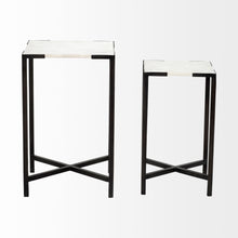Load image into Gallery viewer, 24" Marble End Table - Black