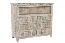 Load image into Gallery viewer, 50" Distressed Reclaimed Wood Open And Enclosed Storage Entertainment Center - White