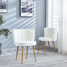 Load image into Gallery viewer, Modern Dining Chair (Set of 2) With Iron Tube Wood Color Legs, Shorthair Cushions And Comfortable Backrest, Suitable For Dining Room, Living Room, Cafe, Simple Structure
