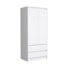 Load image into Gallery viewer, 71" Transitional Wood Two Door Two Drawer Combo Dresser - White