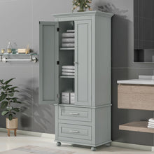 Load image into Gallery viewer, Tall Storage Cabinet With 2 Drawers For Bathroom