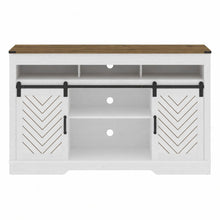 Load image into Gallery viewer, TV Stand With Sliding Barn Doors And Adjustable Storage - White / Oak