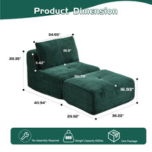 Load image into Gallery viewer, Single Chaise Longue With Movable Ottoman For Living Room