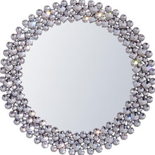 Load image into Gallery viewer, 26" Round Faux Crystal Bling Framed Accent Mirror - Silver