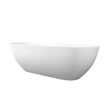Load image into Gallery viewer, 68.9" Freestanding Solid Surface Soaking Bathtub For Bathroom - Matte White