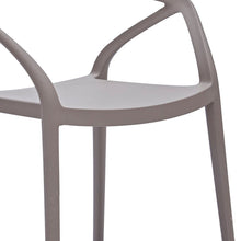 Load image into Gallery viewer, Heavy Duty Plastic Open Back Dining Arm Chair (Set of 4) - Gray