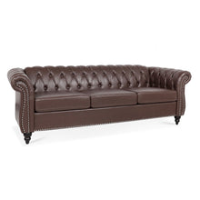 Load image into Gallery viewer, Rolled Arm Chesterfield 3 Seater Sofa