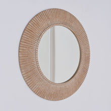 Load image into Gallery viewer, Handcarved Decorative Hanging Wall Mirror - Antique Brown / White