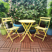 Load image into Gallery viewer, 3 Piece Patio Bistro Set Of Foldable Round Table And Chairs