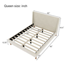 Load image into Gallery viewer, Modern Velvet Upholstered Platform Bed With Wingback Headboard