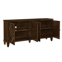 Load image into Gallery viewer, Wood Carved Geometric Accent Cabinet With Four Doors - Brown