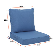 Load image into Gallery viewer, Outdoor Deep Seat Cushion Set Waterproof Fade Resistant Patio Furniture Cushions, Removable Covers, Adjustable Straps & Handles - Navy Blue