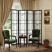 Load image into Gallery viewer, Folding Four Panel Screen Room Divider (469134) - Black / White