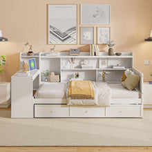 Load image into Gallery viewer, Daybed With 3 Drawers USB Ports And Desk