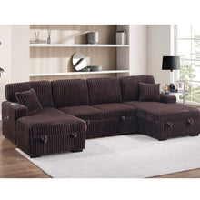 Load image into Gallery viewer, Convertible Sectional Upholstered Sleeper Sofa With Storage Chaise