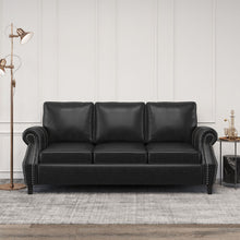Load image into Gallery viewer, Contemporary 3 Seater Sofa With Nailhead Trim