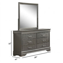 Load image into Gallery viewer, 1 Piece Dresser 6 Drawers Bedroom Furniture - Gray