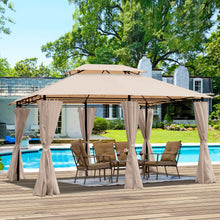 Load image into Gallery viewer, Outdoor Patio Gazebo Tent With Ventilated Double Roof And Sidewall