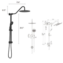 Load image into Gallery viewer, Shower System With 5 Function Rain Hand Shower And Slide Bar Combo
