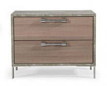 Load image into Gallery viewer, 20" Two Drawer Nightstand - Brown Oak And Gray