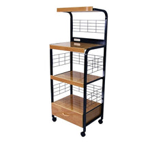 Load image into Gallery viewer, 26" Rolling Kitchen Cart With Storage - Natural / Black