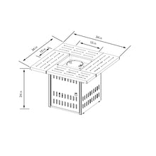 Load image into Gallery viewer, Propane Gas Fire Pit Table, 50000 Btu, Rectangular For Outside - Black