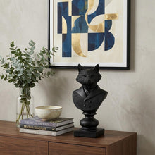 Load image into Gallery viewer, Suited Fox Bust Sculpture - Black