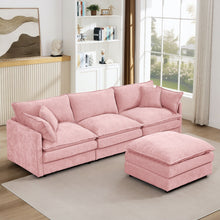 Load image into Gallery viewer, Modular L-Shaped Sectional Sofa With Movable Ottoman