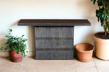 Load image into Gallery viewer, Solid Wood Distressed Pedestal Console Table - Brown