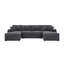 Load image into Gallery viewer, 3 Piece Corduroy Double Chaise Sectional Sofa