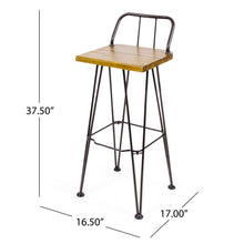 Load image into Gallery viewer, Outdoor Barstool With Angled Metal Legs - Brown