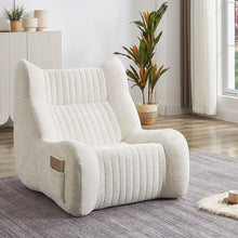 Load image into Gallery viewer, Bean Bag Chair For Adults, Lazy Floor Sofa Couch Memory Foam Bean Bag Sofas Chenille Fabric Reading Chair Comfortable Corner Lounge Sofa For Living Room - White