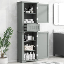 Load image into Gallery viewer, Tall Freestanding Bathroom Storage Cabinet With Drawer And Adjustable Shelf