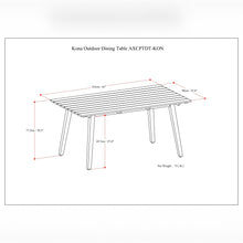 Load image into Gallery viewer, Kona - Outdoor Dining Table - Light Teak