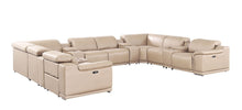 Load image into Gallery viewer, Leather Modular U Shaped Twelve Piece Corner Sectional With Console - Beige