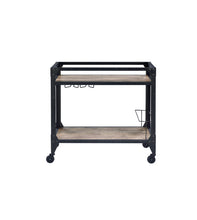 Load image into Gallery viewer, 32" Rolling Table With Storage - Black / Natural