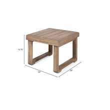 Load image into Gallery viewer, Outdoor Square Side Table With Acacia Wood Frame - Brown