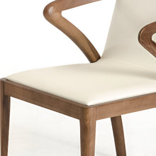 Load image into Gallery viewer, Faux Leather Dining Arm Chair - Brown