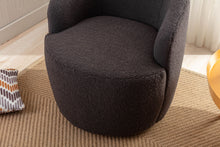 Load image into Gallery viewer, Teddy Fabric Swivel Accent Armchair Barrel Chair With Powder Coating Metal Ring