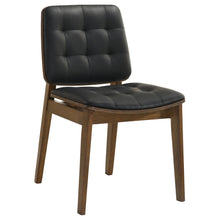 Load image into Gallery viewer, Tufted Back Dining Chairs With Tufted Upholstered Seats And Tapered Legs (Set of 2) - Black