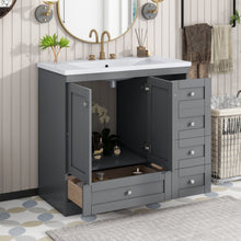 Load image into Gallery viewer, Shaker Free Standing Bathroom Vanity Cabinet With Sink, Soft Close Drawers, Soft Close Doors