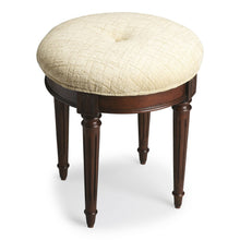 Load image into Gallery viewer, Linen And Dark Brown Ottoman - Off White