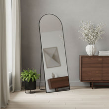 Load image into Gallery viewer, 63" Metal Arch Freestanding And Wall Mount Framed Full Length Mirror - Black