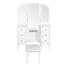 Load image into Gallery viewer, 47" Wood Vanity 6 Drawer Dresser - White