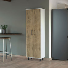 Load image into Gallery viewer, 71" Wood Accent Cabinet With Two Doors - Light Brown / White