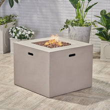 Load image into Gallery viewer, Outdoor Patio Square Gas Burning Concrete Fire Pit 40,000 Btu