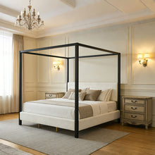 Load image into Gallery viewer, Modern Canopy Bed With Upholstery