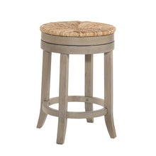 Load image into Gallery viewer, Swivel Backless Counter Height Bar Chair With Footrest 24" - Natural And Gray